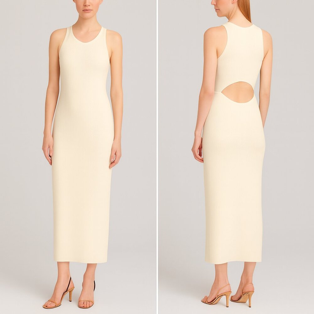 Significant Other Dress Size 10 Ribbed Knit Maxi Sleeveless Women's Cut Out